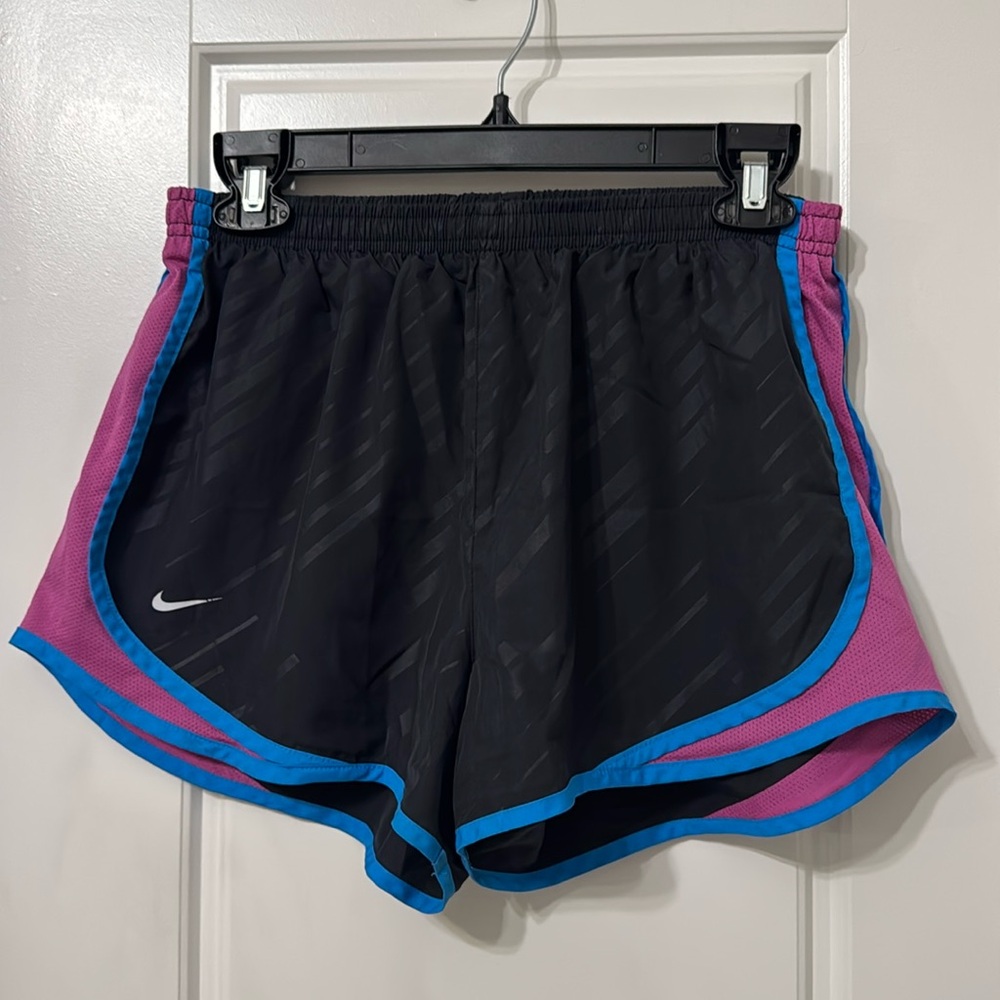 Nike Dri-Fit Black, Pink, and Blue Athletic Shorts